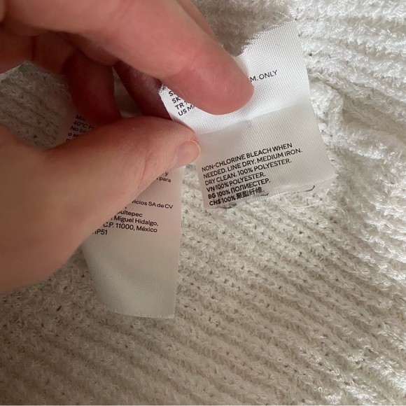 H&M White Knit sleeveless sweater tank top size small cropped - Picture 6 of 10